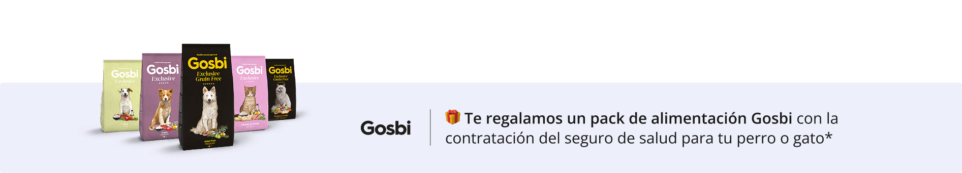 Gosbi Promoción pienso de mascotas Gosbi por la contratación de un seguro de mascotas
