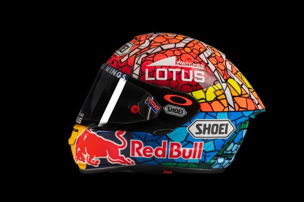 Diseño 'Gaudí' de Dave Designs en el casco de Márquez